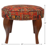 handmade Traditional Victorianot Rust Blue Hand-made ROUND JAQUARD area rug  23'' x 23'' x 18''